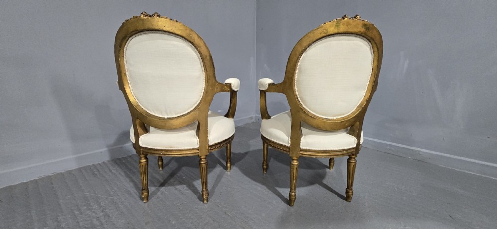 Nice Pair French Elbow Chairs View XI