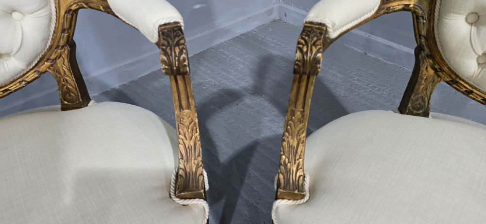 Nice Pair French Elbow Chairs View XIII