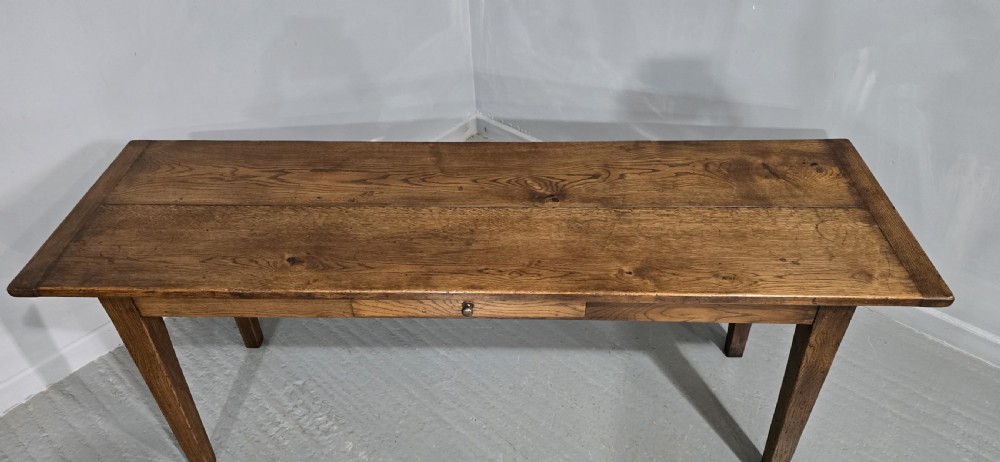 Fabulous Oak Plank Refrectory Farmhouse Kitchen Table View IV