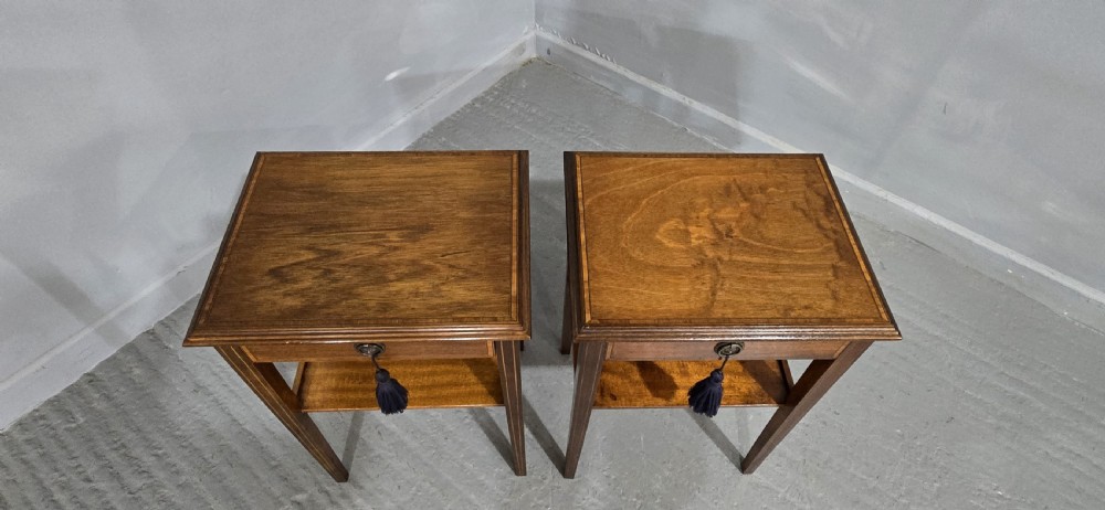 Pair Inlaid Mahogany Lamp Tables View IV