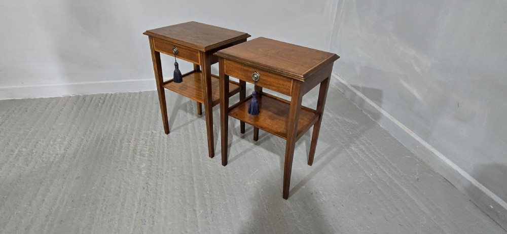 Pair Inlaid Mahogany Lamp Tables View V