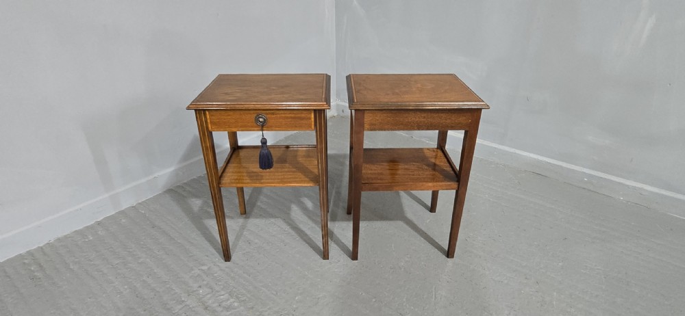 Pair Inlaid Mahogany Lamp Tables View VII