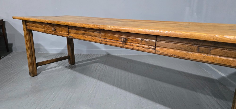 Large English Farmhouse Refrectory Kitchen Dining Table View VI