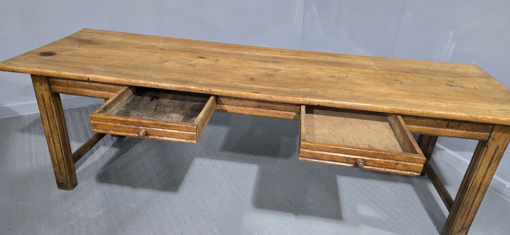 Large English Farmhouse Refrectory Kitchen Dining Table View VII