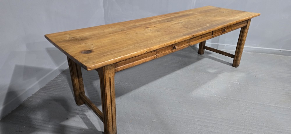 Large English Farmhouse Refrectory Kitchen Dining Table View VIII