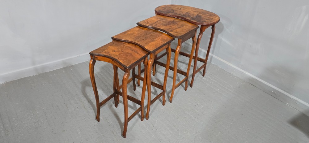 Burr Walnut Quartetto Nest of Tables View V