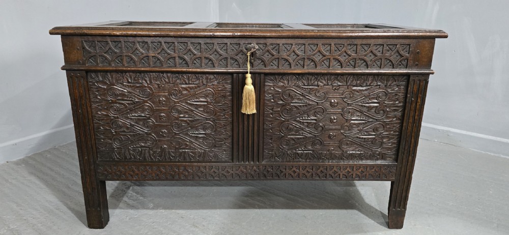 Superb Charles II Oak Coffer View II