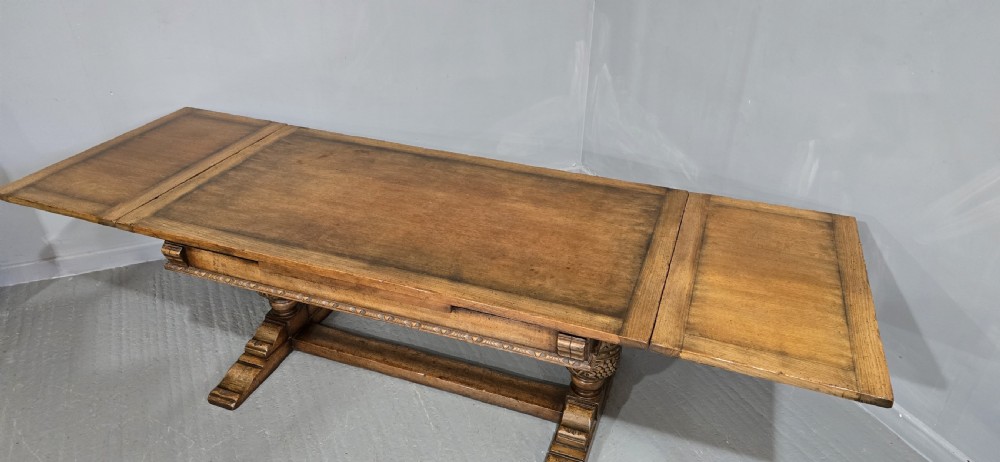 Outstanding Oak Refrectory Farmhouse Dining Table View VIII