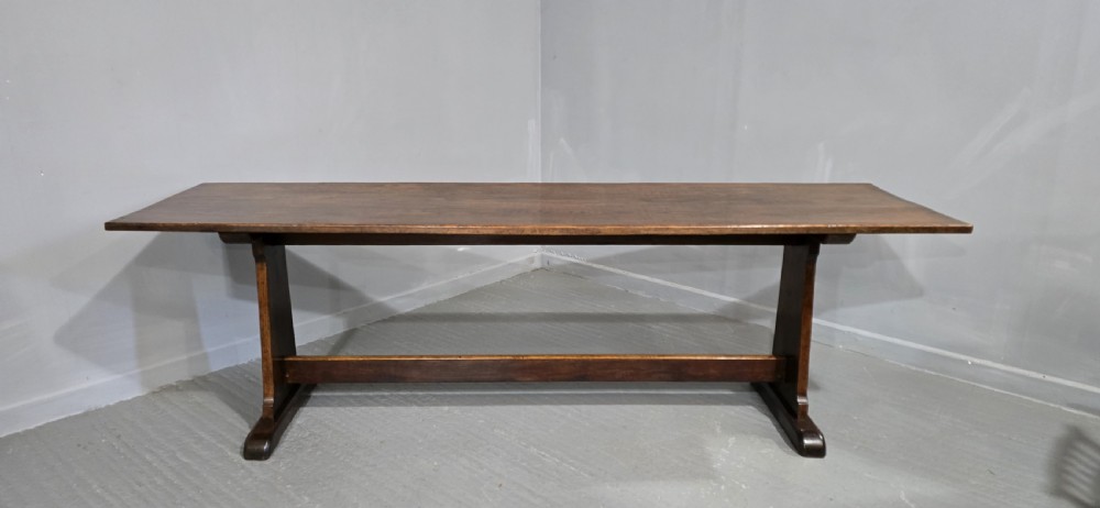 Large Oak Refrectory Kitchen Farmhouse Dining Table View II