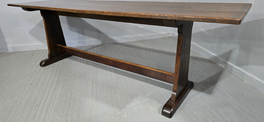 Large Oak Refrectory Kitchen Farmhouse Dining Table View V