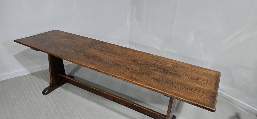 Large Oak Refrectory Kitchen Farmhouse Dining Table View VII