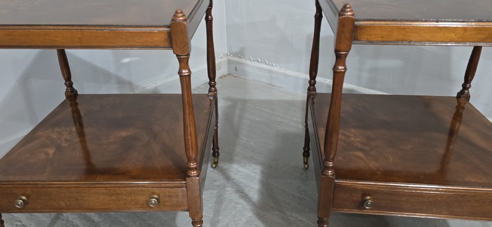 Excellent  Quality Pair Mahogany Lamp Tables View VI