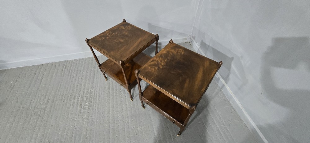 Excellent  Quality Pair Mahogany Lamp Tables View XIV