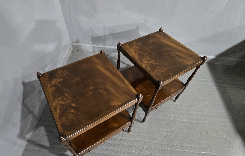 Excellent  Quality Pair Mahogany Lamp Tables View XV