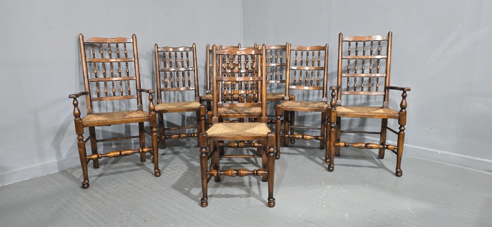 Excellent Set Eight Lancashire Dining Chairs View II
