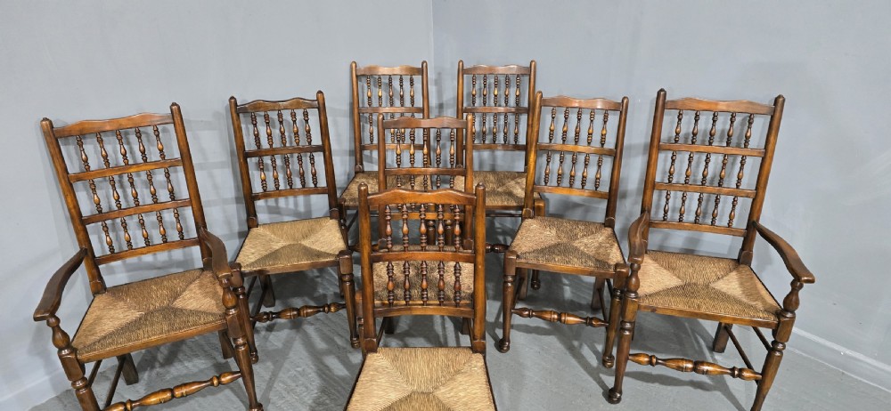 Excellent Set Eight Lancashire Dining Chairs View III