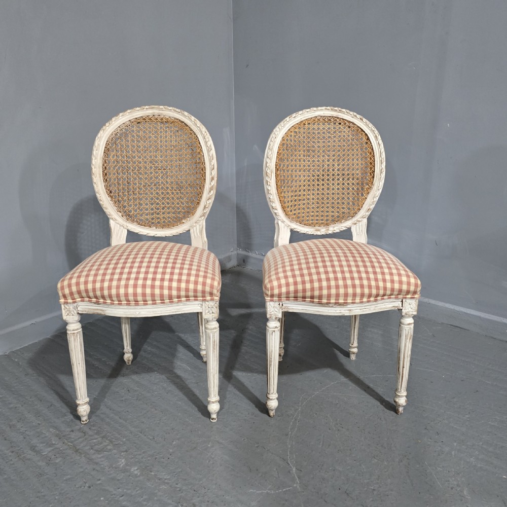 Pair French Bergere Side chairs