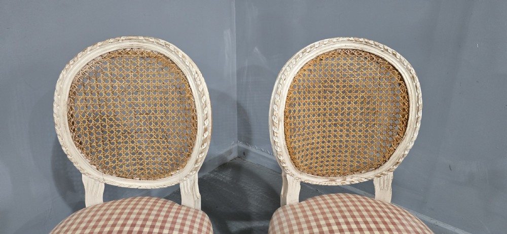 Pair French Bergere Side chairs View II