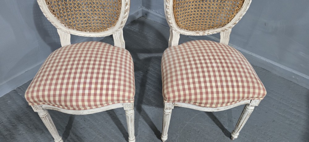 Pair French Bergere Side chairs View III
