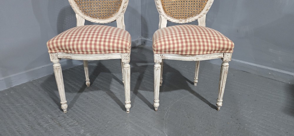Pair French Bergere Side chairs View IV