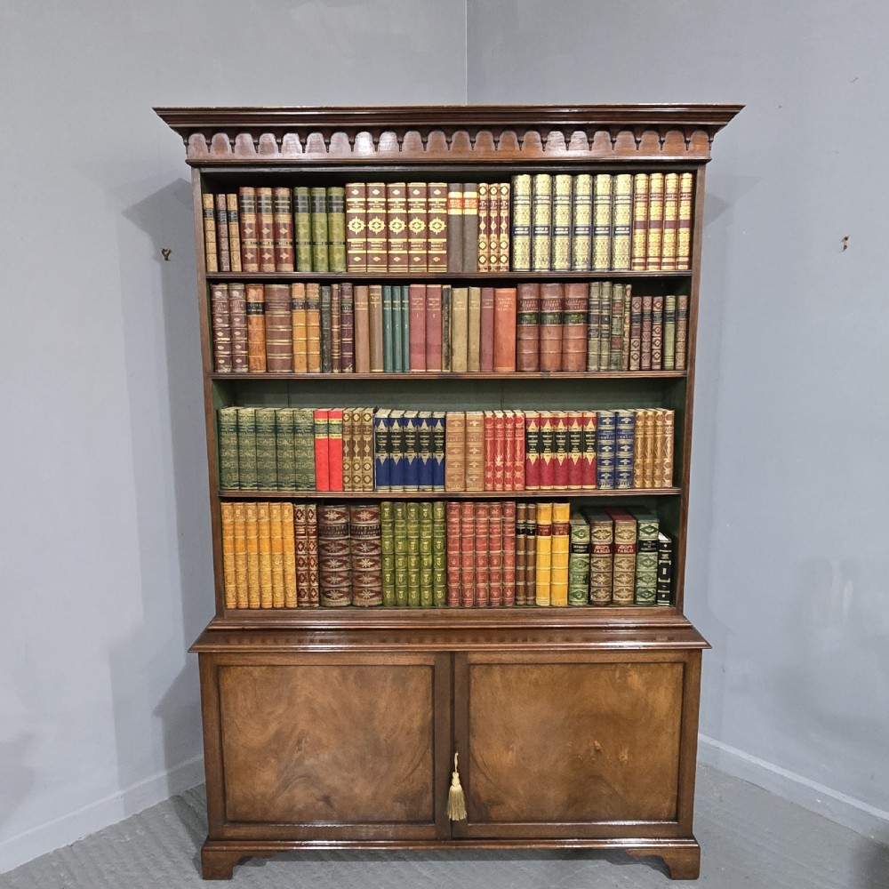 Super Mahogany Open Bookcase on Cupboard View III