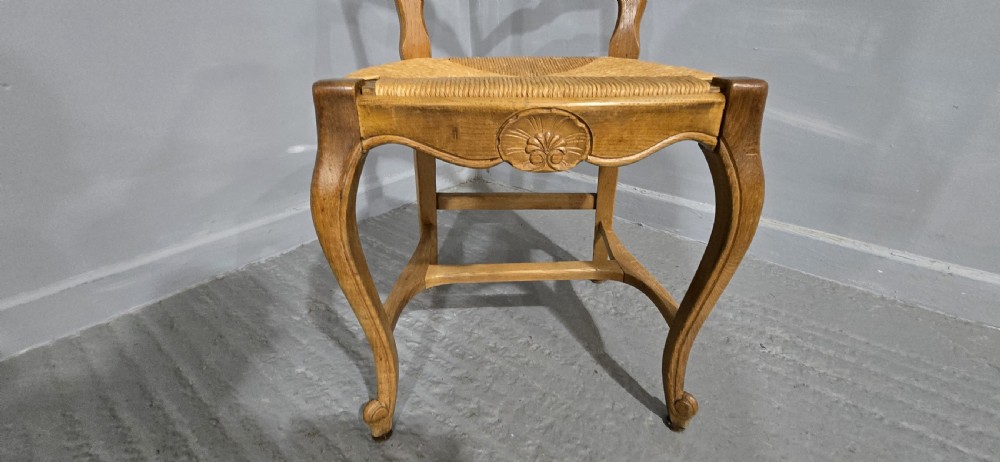 Set Six French Oak Country Dining Chairs View X