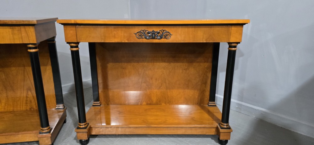 Pair French Birch Console Tables View VI
