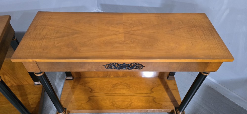 Pair French Birch Console Tables View IX