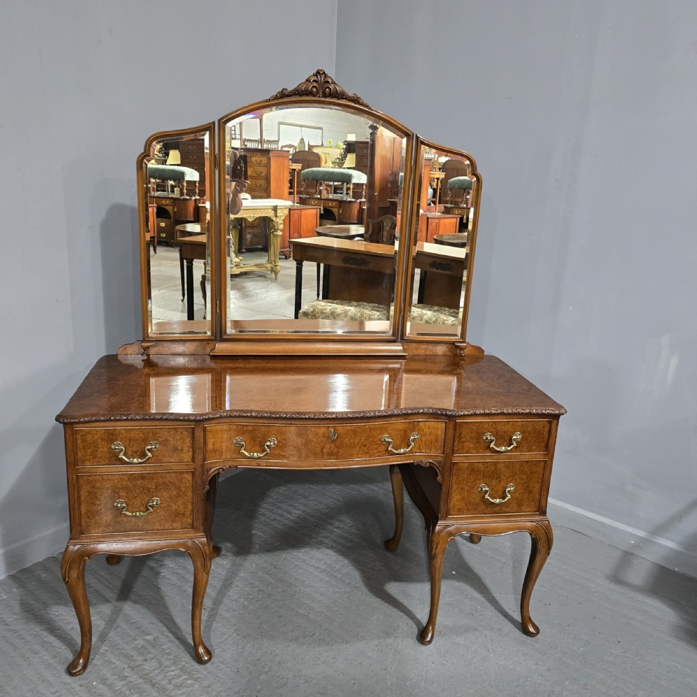 Superb Queen Anne Burr Walnut Dressing Table View III