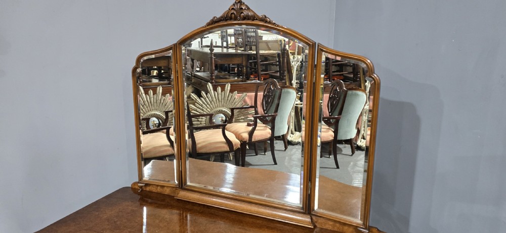 Superb Queen Anne Burr Walnut Dressing Table View VII
