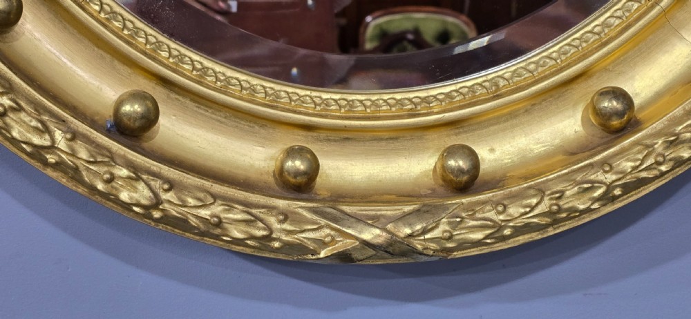 Wonderful Regency Round Gilt Mirror View III