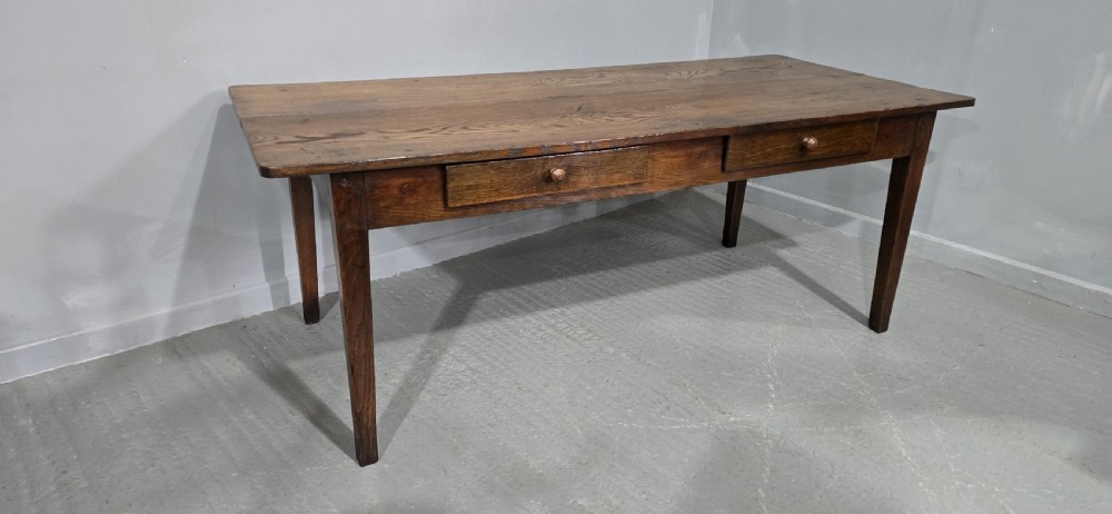 Super French Oak Kitchen Refrectory Dining Table View VIII