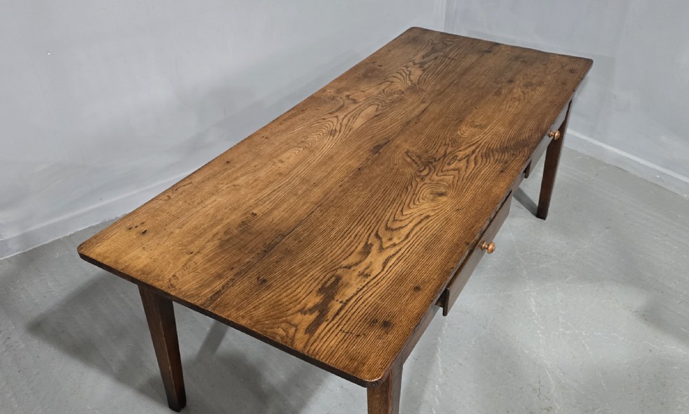 Super French Oak Kitchen Refrectory Dining Table View IX