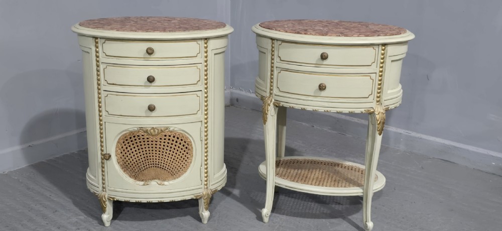 Super Pair French Bedside Chests of Drawers View II