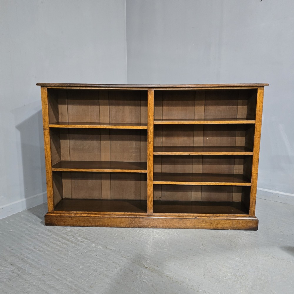Wonderful Golden Oak Adjustable Library Bookcase View VIII