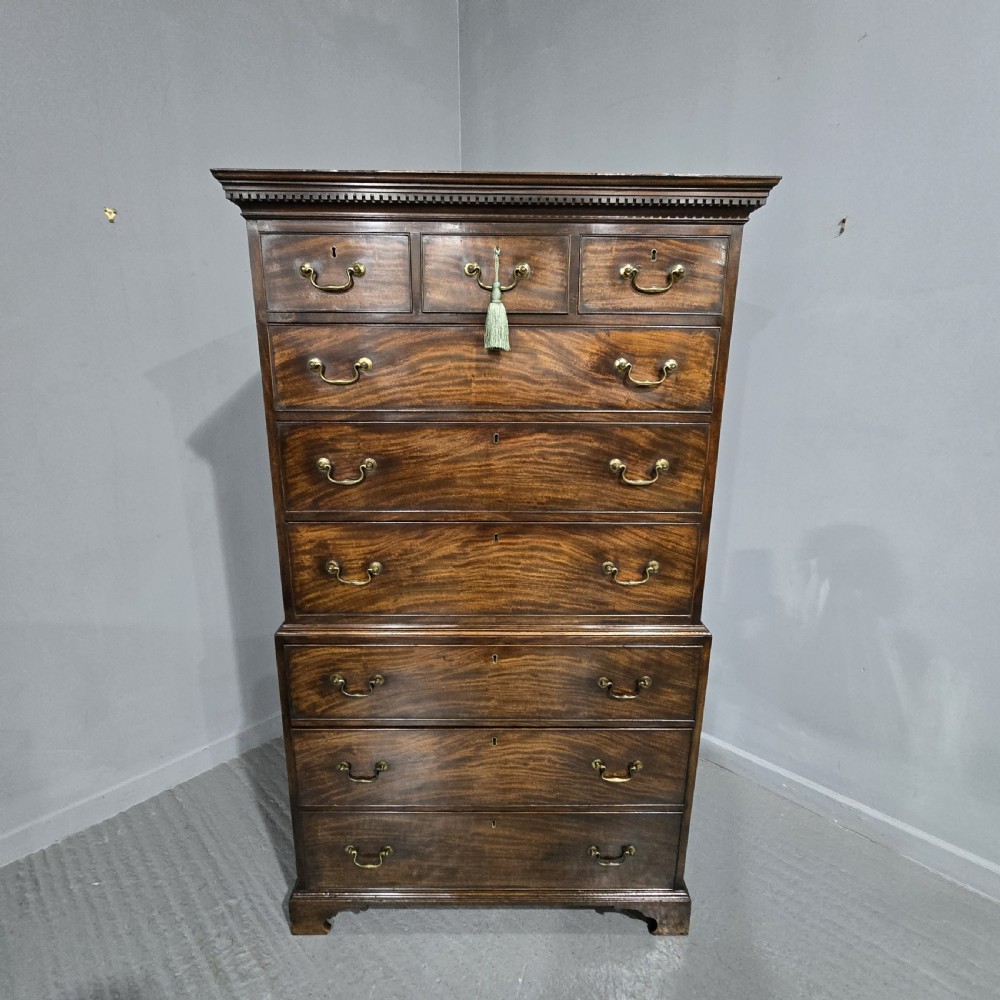 Super Georgian Mahogany Chest on Chest of Drawers