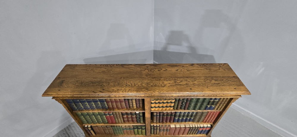 Superb Golden Oak Open Adjustable Library Bookcase View VI