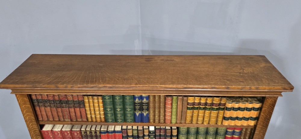 Victorian Golden Oak Open Adjustable Bookcase View VII