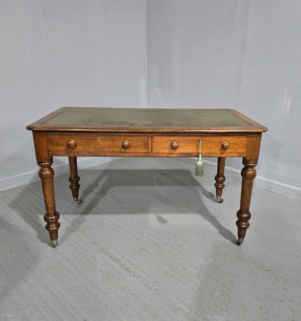 Very Good Victorian Oak Writing Desk View II