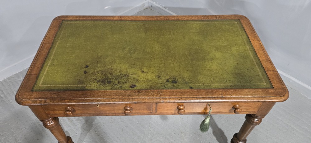 Very Good Victorian Oak Writing Desk View VII