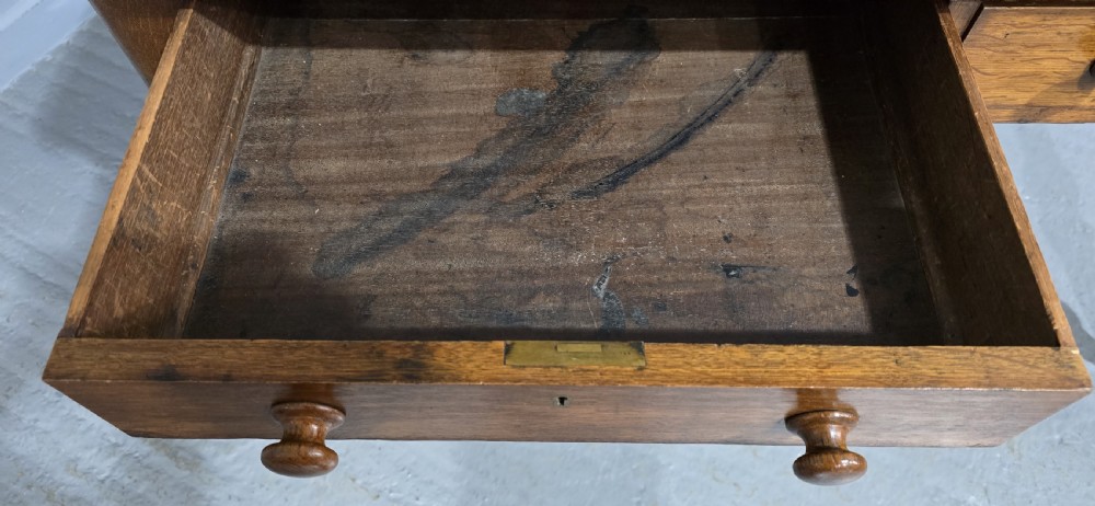 Very Good Victorian Oak Writing Desk View X
