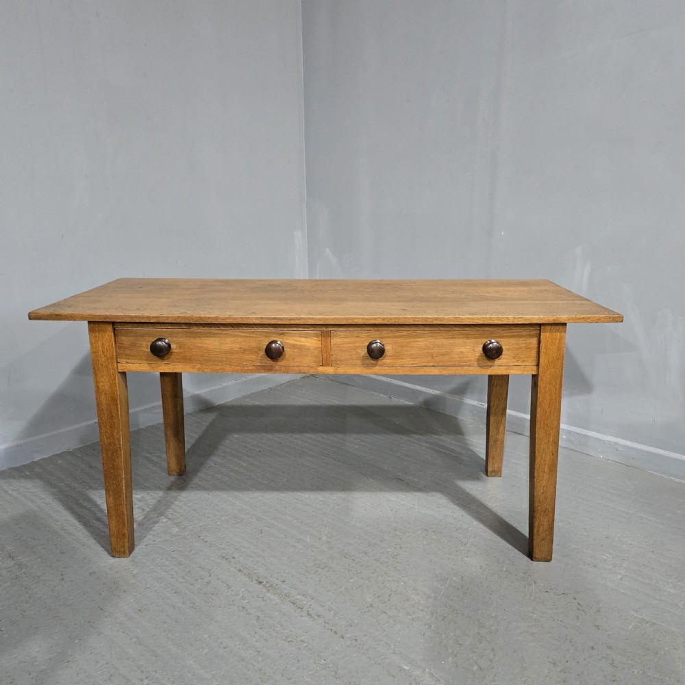 Good Golden Oak Plank Kitchen Refrectory Farmhouse Dining Table