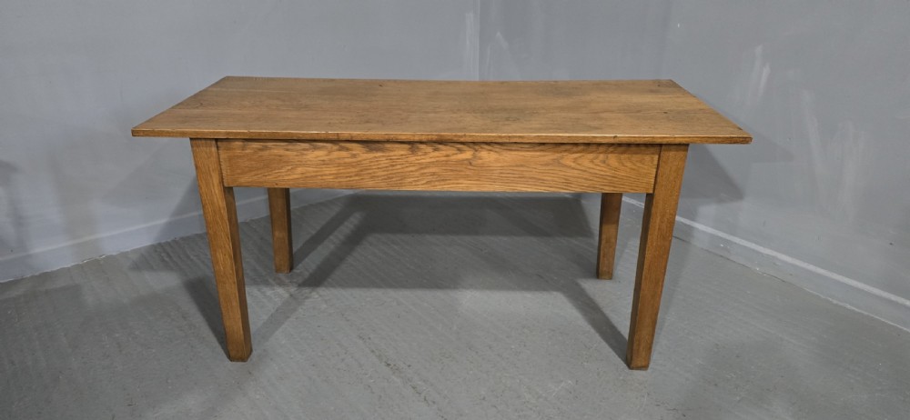 Good Golden Oak Plank Kitchen Refrectory Farmhouse Dining Table View X
