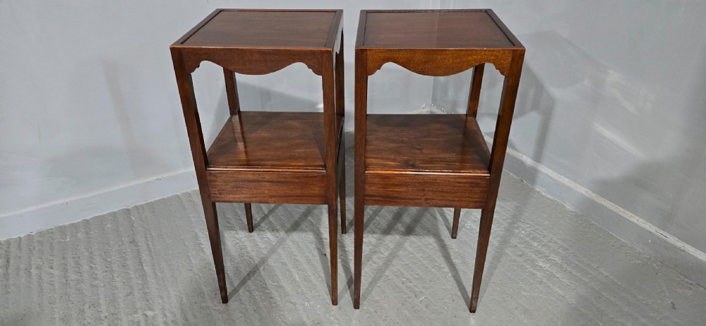 Pair Mahogany Inlaid Bedside Lamp Tables View VIII