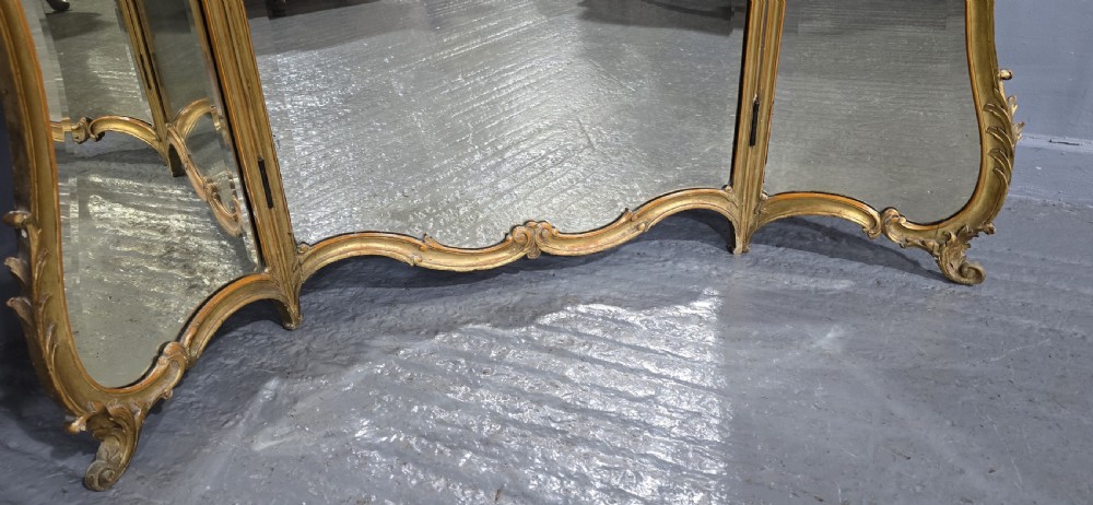 Large Gilt Triptych Dressing Table Mirror View VI