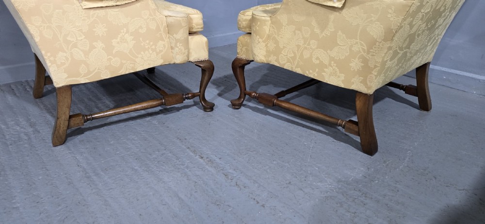 Superb Pair Mahogany Wing Library Armchairs View VII