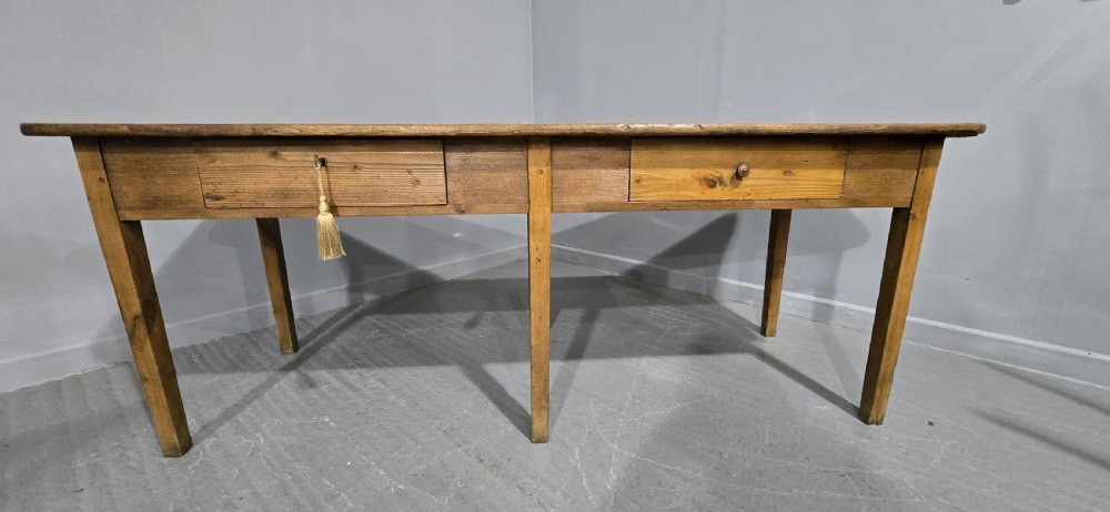 Good French Pine Refrectory Farmhouse Kitchen Dining Table View II