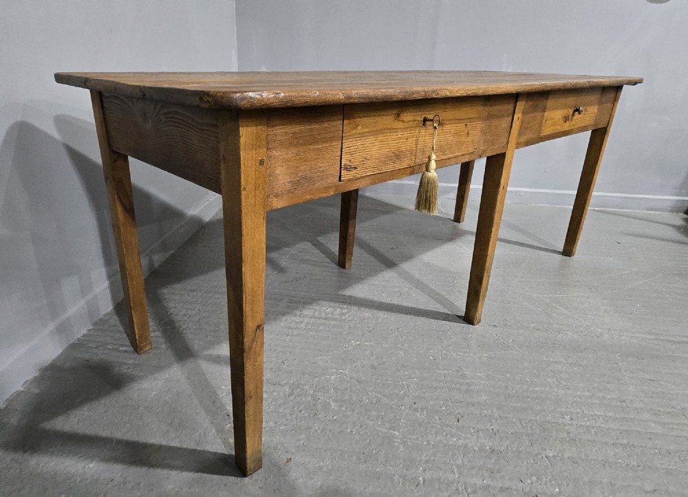 Good French Pine Refrectory Farmhouse Kitchen Dining Table View IV
