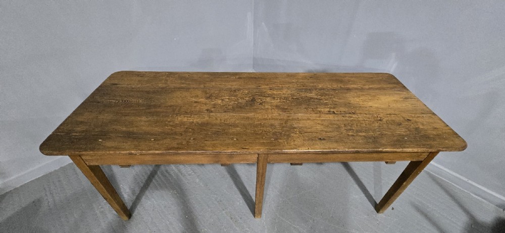 Good French Pine Refrectory Farmhouse Kitchen Dining Table View XI