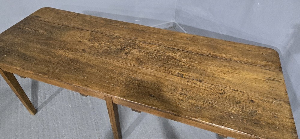 Good French Pine Refrectory Farmhouse Kitchen Dining Table View XIII